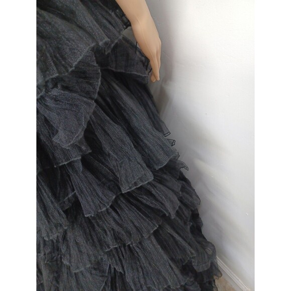 DAVE & JOHNNY Hi Low Tiered Ruffles Tulle Beaded  Long Prom Formal Dress Sz 5/6 - Picture 13 of 13